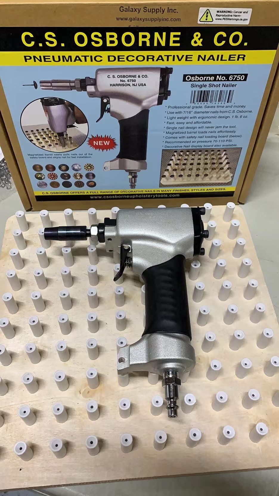 C.S. Osborne & Co. No. 6750 - Pneumatic Decorative Nailer, Free with Galaxy Supply Inc. Baseboard or Nails (Free with one 10 x 10 Baseboard)