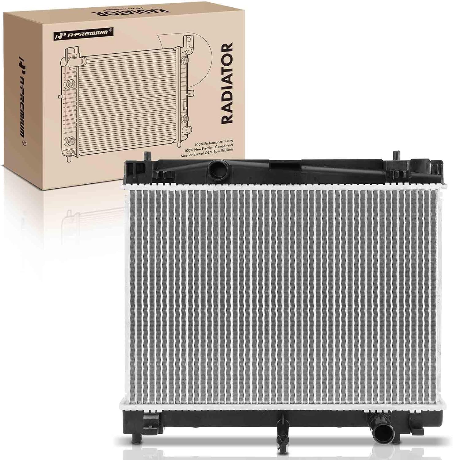 A-Premium Engine Coolant Radiator Assembly Compatible with Toyota Yaris 2007-2018 1.5L & Scion xD 2008-2014 1.8L, Manual Transmission