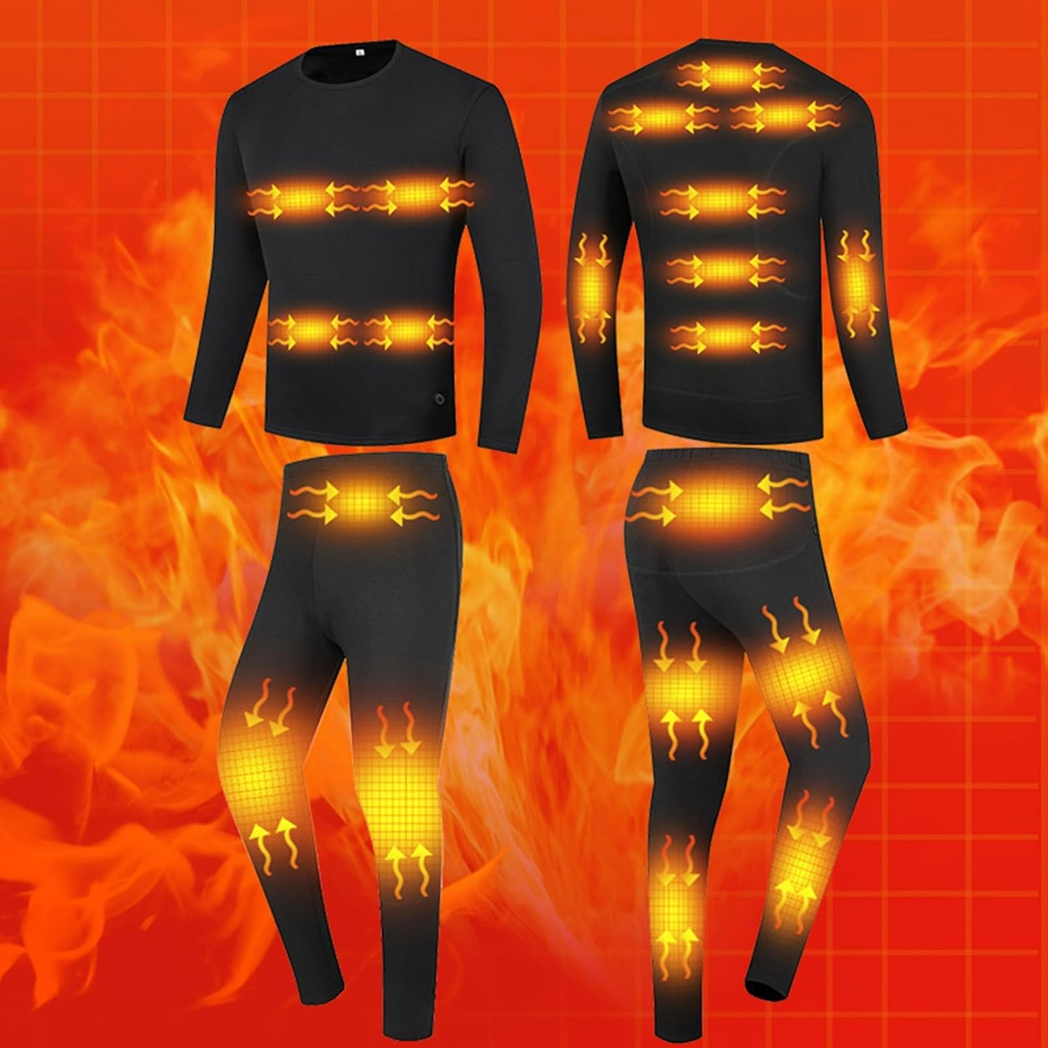 Heated Thermal Underwear for Men Women,Heating Underwear Set Smart Electric Heating Thermal Heated Clothing 20 Heating Zones
