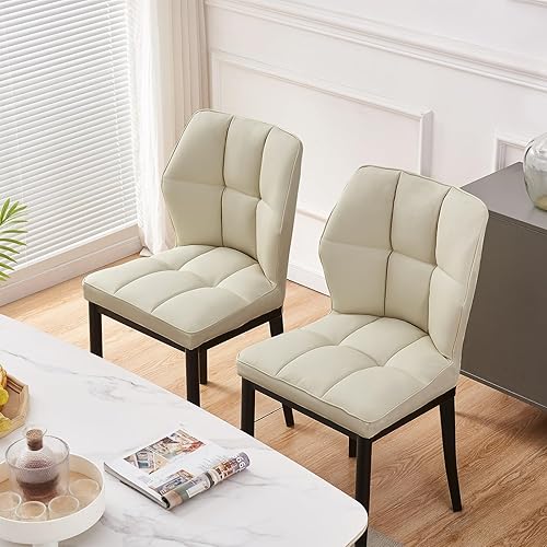 Miniatura 26 de Bekrvio Sillas de Comedor - Juego de 6 sillas de comedor modernas de mediados de siglo, sillas de comedor tapizadas sin brazos, sillas de comedor de