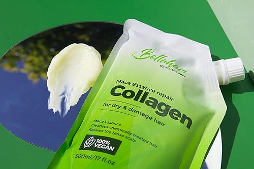 Miniatura 9 de Bellahair Mascarilla capilar hidratante de colágeno para cabello seco dañado y crecimiento  Queratina hidrolizada, proteínas, manteca de karité,