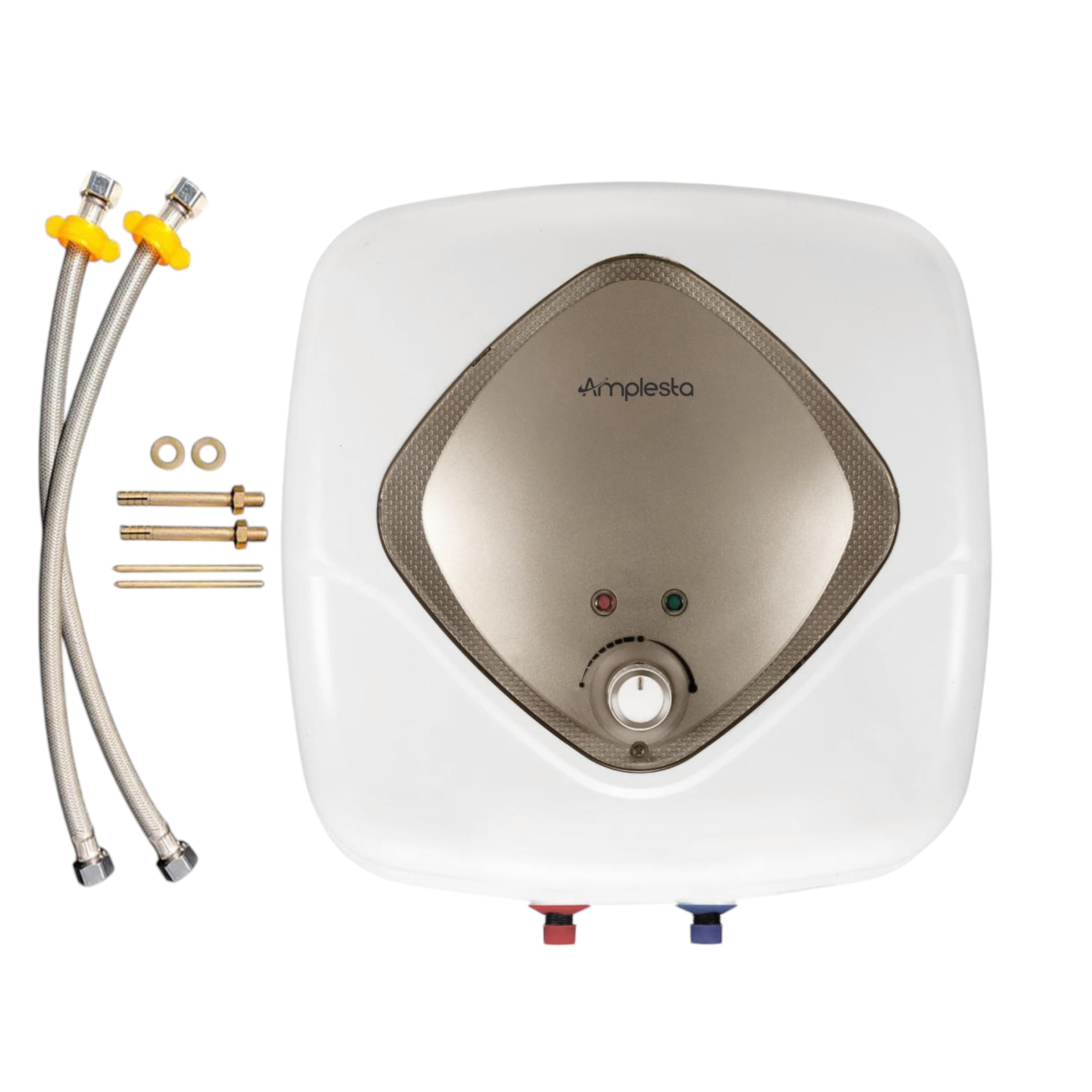 Amplesta Electric Powerflow+25L, 5 Star rated Glassline Storage water heater| 5-Layer Safety Shield| 2000W element, Shockproof ABS Body| 8 bar pressure | Temperature Control Knob| 7-year tank warranty