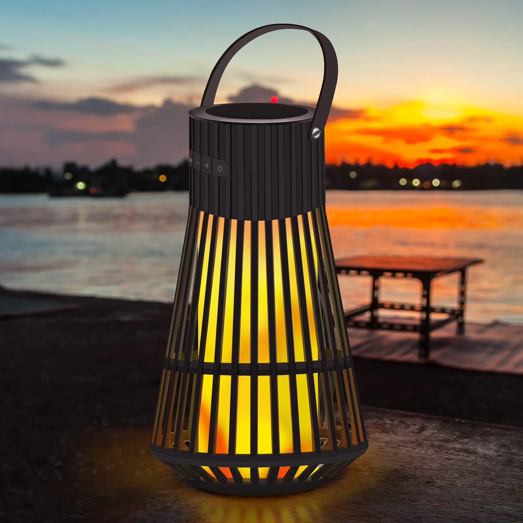 Outdoor Bluetooth Speaker with Flame Atmosphere, Led Waterproof ...