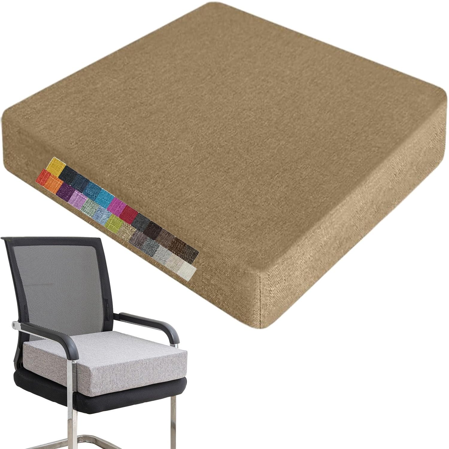 SVFOEBJM Thick 50x50x15 cm Memory Foam Seat Cushion NonSlip Zipper Cover Perfect for Terrace Living Room Sofa BenchUltimate Comfort and Support.