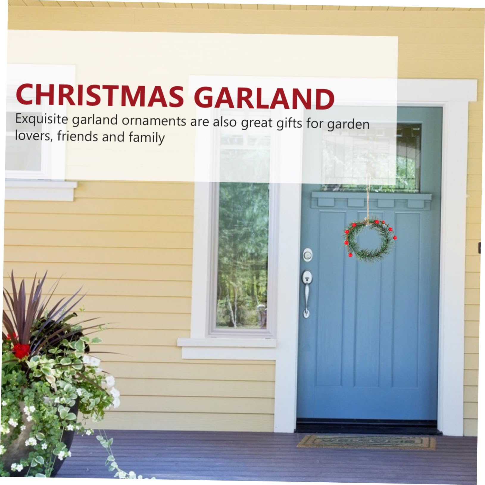 Cabilock 5 Sätze Weihnachtskranz Weihnachtstannenzweige Gefälschte Perlen Girlanden Weihnachtsdeko Künstliche Weihnachtsgirlande Kranz Anhänger Dekorativer Kranz PVC Green 3 Stück * 5