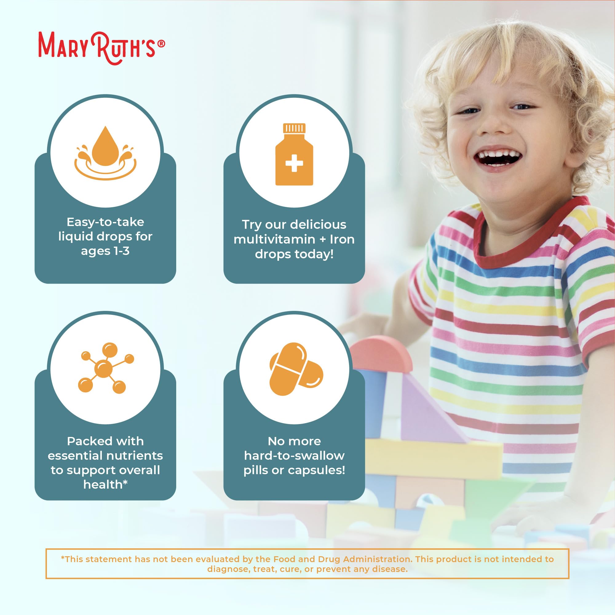 MARYRUTH'S Organic Toddler Multivitamin Drops with Iron, Vegan, 30 Servings — Amazon image 6