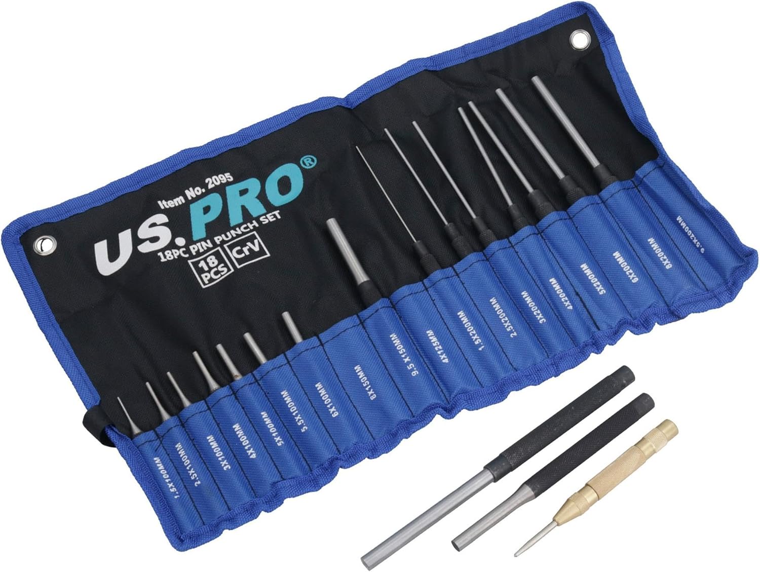 Parallel pin punch set/dot punch/automatic centre punch 18pc U.S.PRO AT131