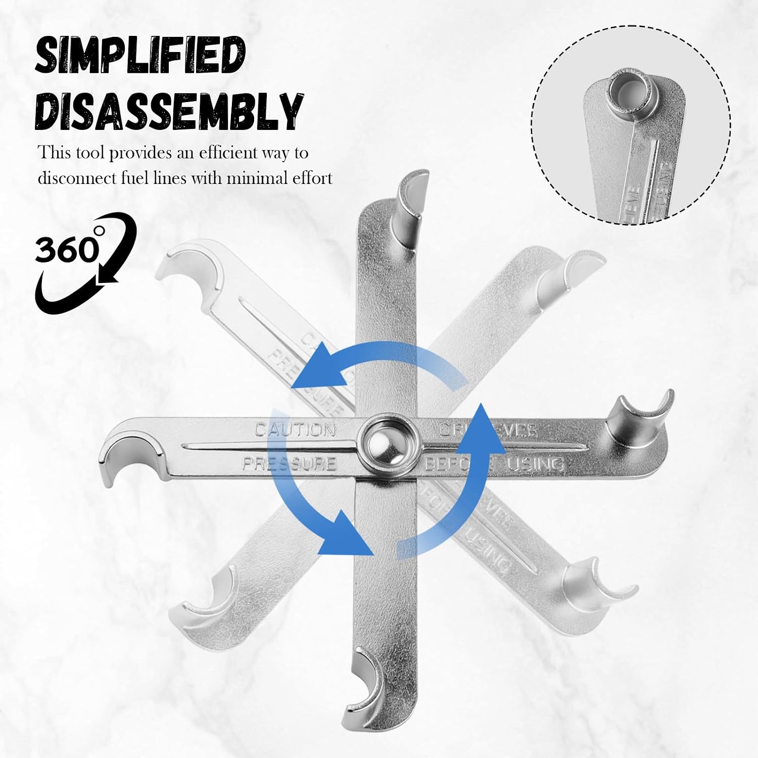 2PCS Scissor Fuel Line Disconnect Tool Set,4-in-1 & 2-in-1 Fuel Filter Removal Tool for Quick Removal 3/4" 5/8" 1/2" 3/8" and 5/16" Fuels Lines,Multi-Function Fuels Line Removals Tools