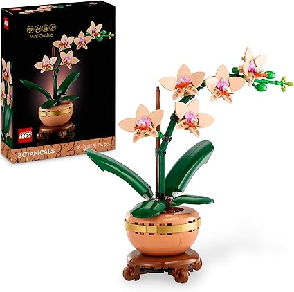 LEGO Botanicals L’Orchidée Miniature - Fleurs Artificielles pour Adulte - Plante d'Intérieur avec Pot Style Terracotta - Décoration de Noël & Idée Cadeau pour Femme ou Homme 10343