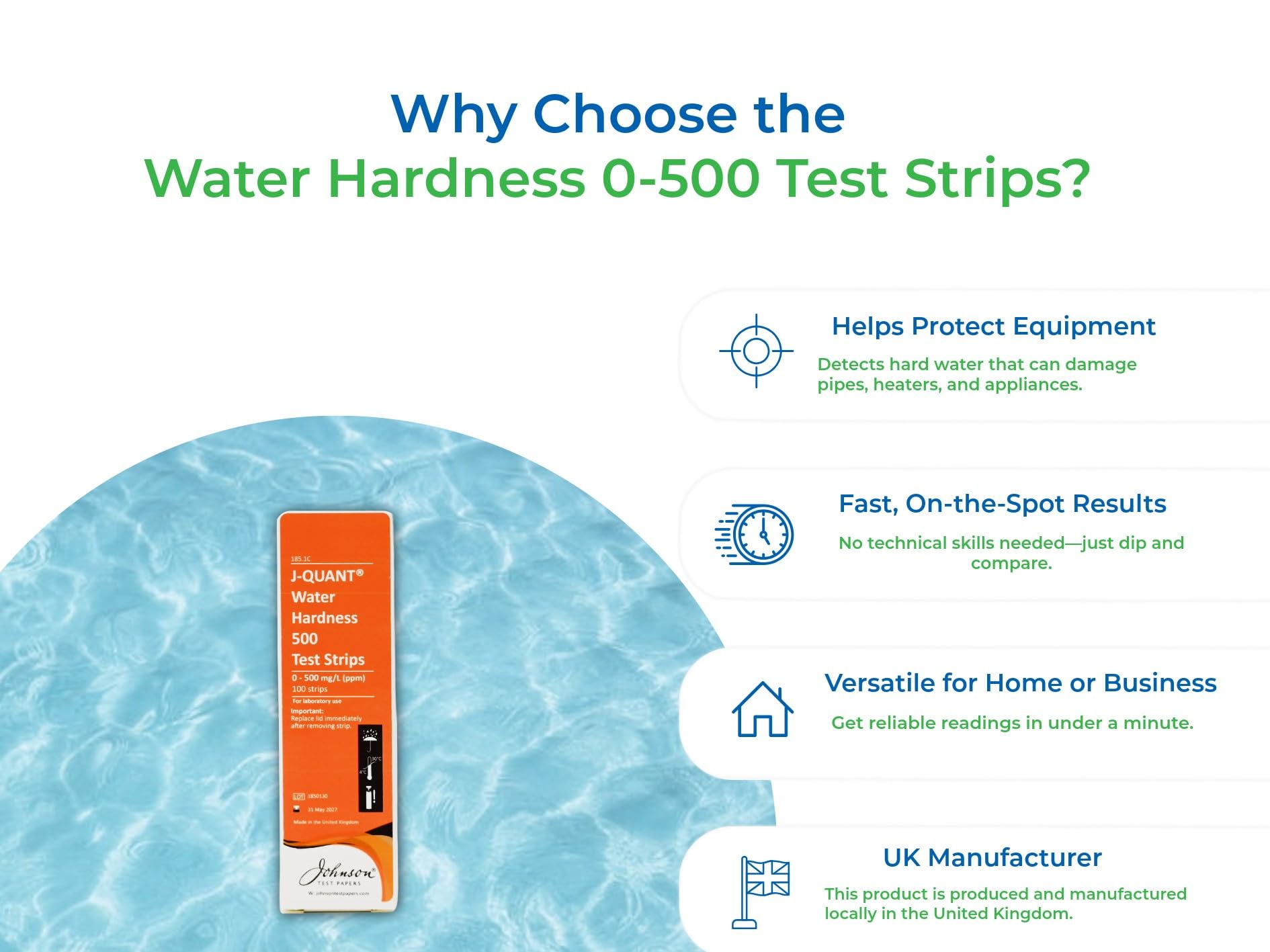 Water Hardness 0-500 Test Strips