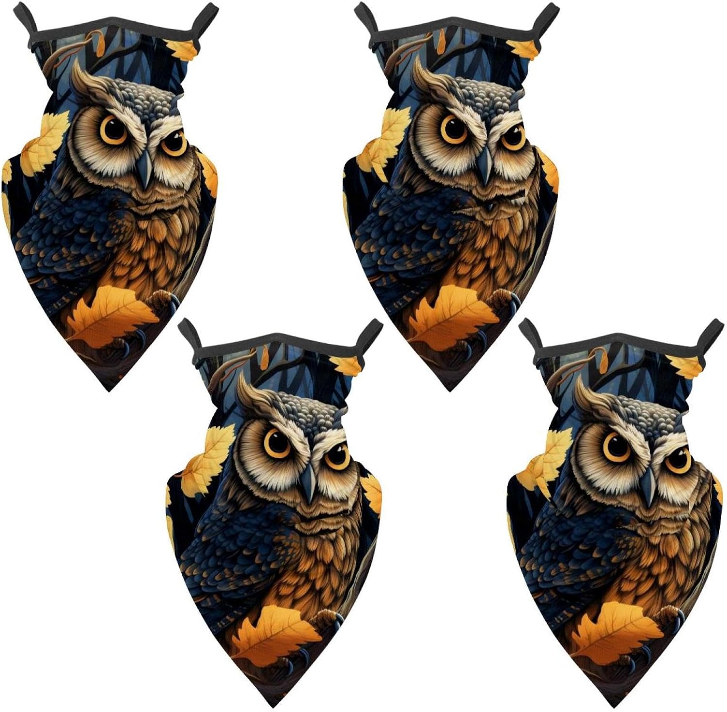4 Pieces Owl Balaclava Ski Mask, Motorcycle UV Protector Scarf, Summer Cooling Neck Gaiter for Men/Women