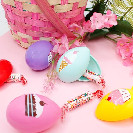 Dessert Shop Smarties Filled Plastic Easter Eggs, 2.1 Ounce, 12 Count