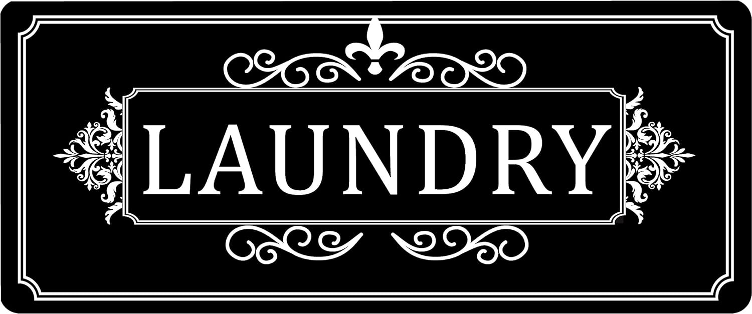 ABREEZE Black Laundry Rug Non-Slip Laundry Room Rug Runner Durable Washhouse Carpet Rubber Mats Black Area Rug Entryway Runner Farmhouse Rug 20x48