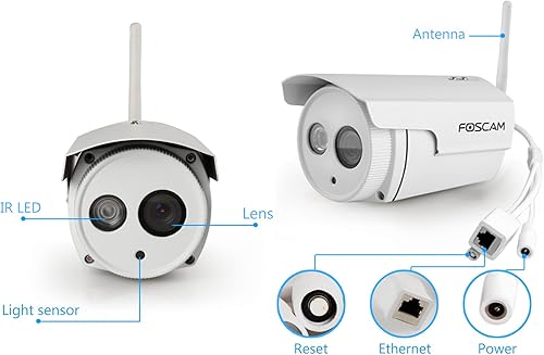 Miniatura 7 de Foscam HD 720 P (FI9803P) cámara de seguridad con wifi, a prueba de la intemperie, IP66 Bullet1MP IP inalámbrica. Sistema de cámara de vigilancia