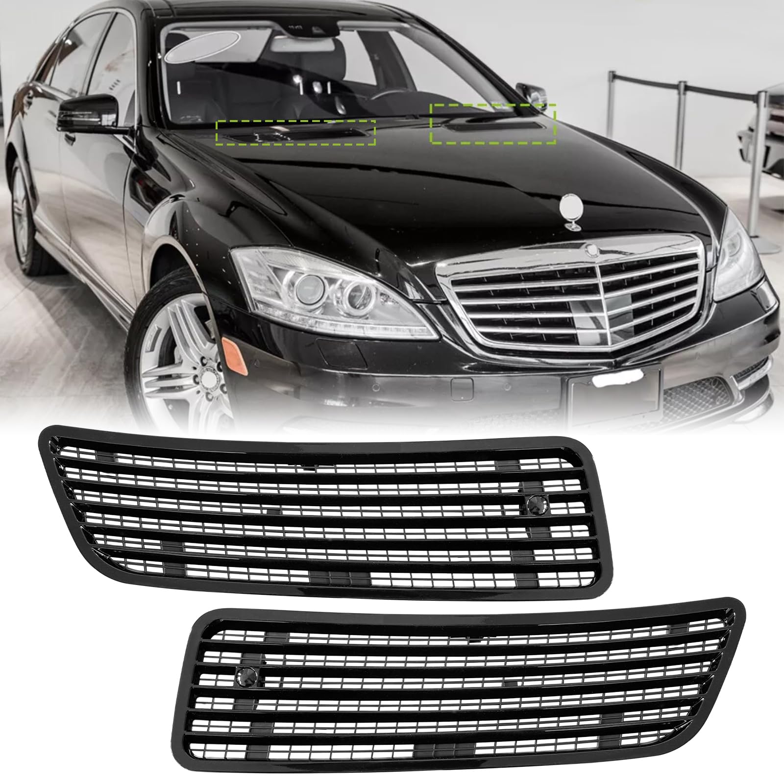 Left Right Front Hood Bonnet Grill Vent For Mercedes Benz W221 S550 Hood Air Vent Grille Cover 2007-2013 2218800205 2218800305