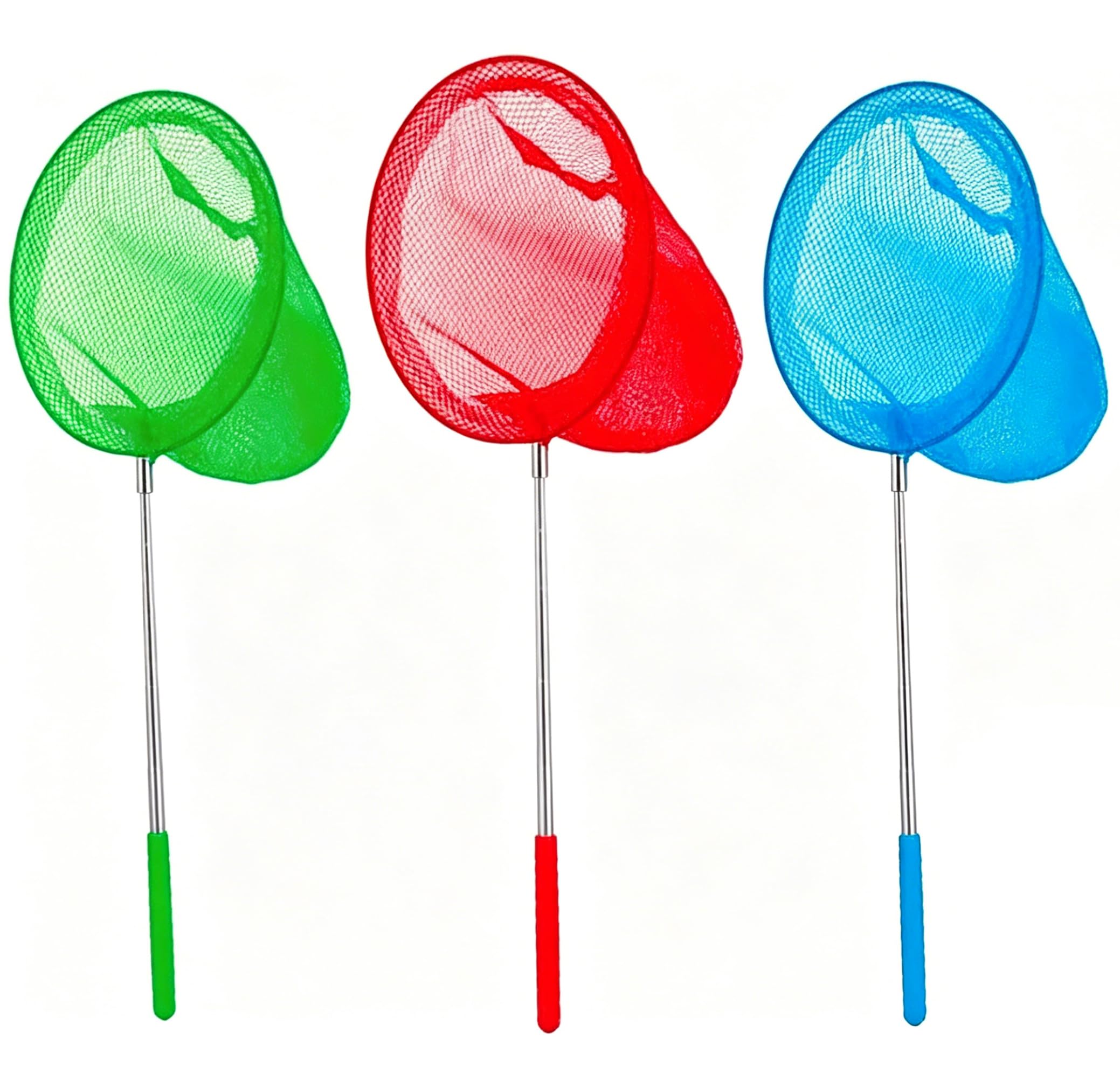 Lot de 5 Filets de pêche télescopiques pour Enfants (36.5 à 94.8 cm) pour Attraper Les Insectes, Les Petits Poissons, la Plage, Le Jardin