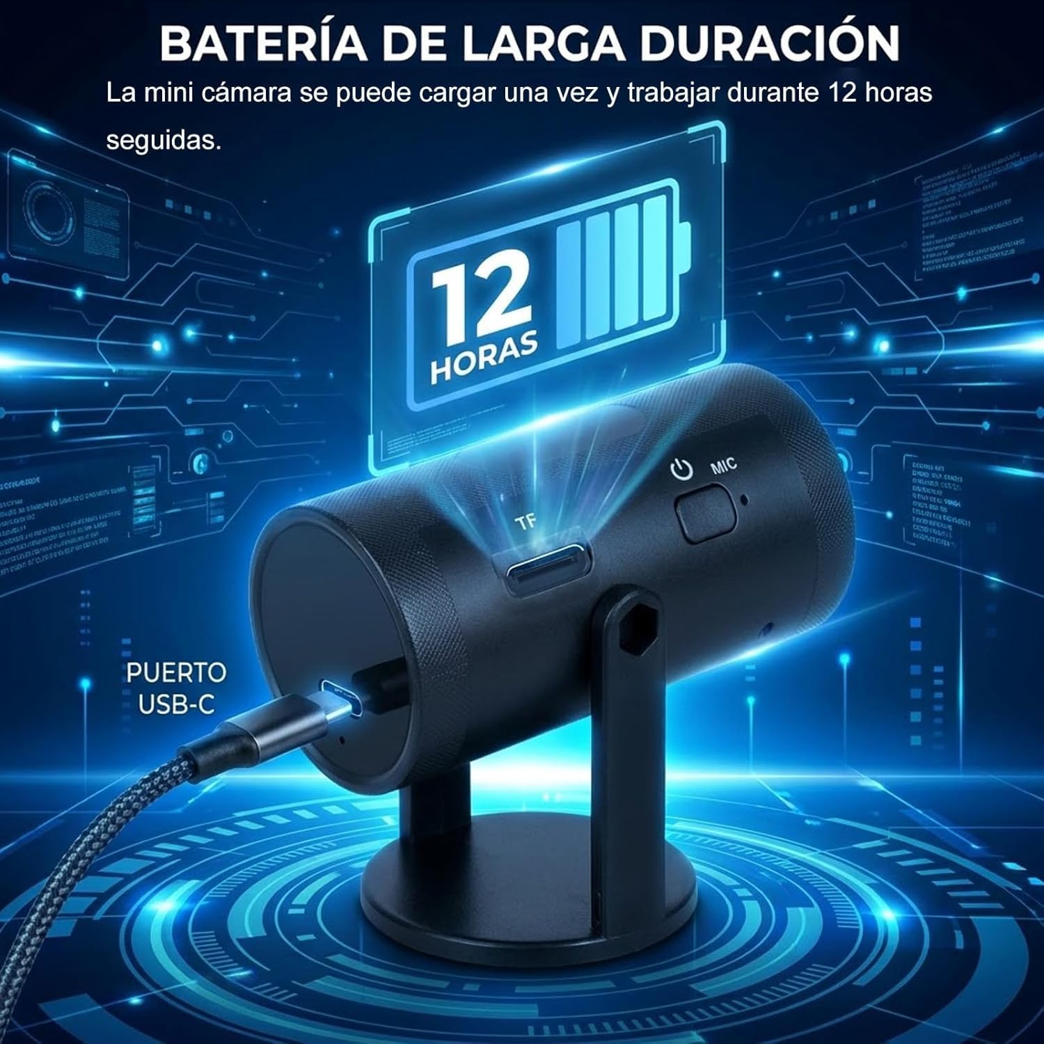 Genérico Mini Camara Oculta 1080P HD WiFi Camaras de Vigilancia sin Cables Camara Seguridad Vigilancia Cámara,con Batería de 12h,para Ver En El Movil Interior CAM con Detección de Movimiento (XS)