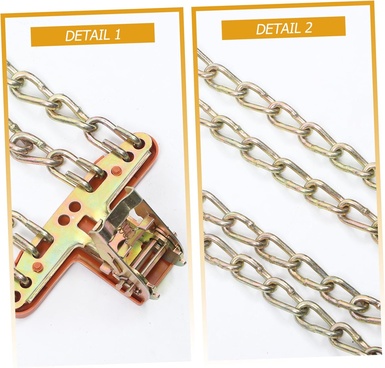 Wakauto 4pcs -Skid Tire Chains for Trucks and Suvs Snow Chains Wear-Resistant Pads Design for Enhanced Traction Conditions