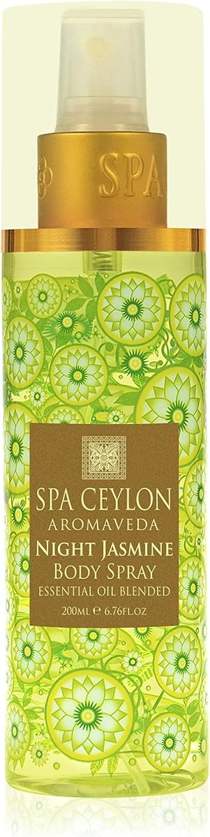 SPA CEYLON Night Jasmine Body Spray – Natural Fragrance Mist with Pure Jasmine Essential Oil – Floral Scent for Women – Vegan & Cruelty-Free – 200ml