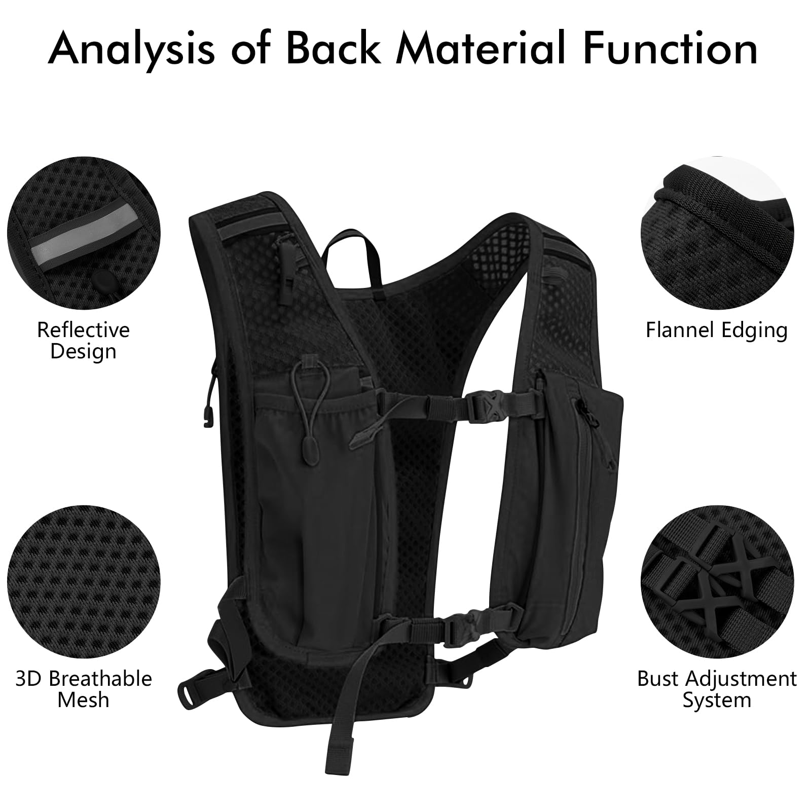 InfiniZer Running Vest For Men Women Lightweight Breathable Hydration Backpack Functional Reflective Running Vest For Cycling Hiking Marathon - 3