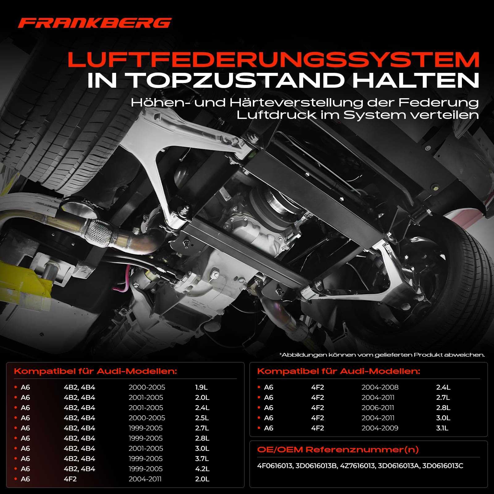 Luftfederung Ventilblock Ventileinheit Kompatibel mit A6 4B2,C5 A6 Allroad 4FH,C6 A8 4E2,4E8 Allroad 4BH,C5 1.9L-6.0L 1999-2011 4F0616013