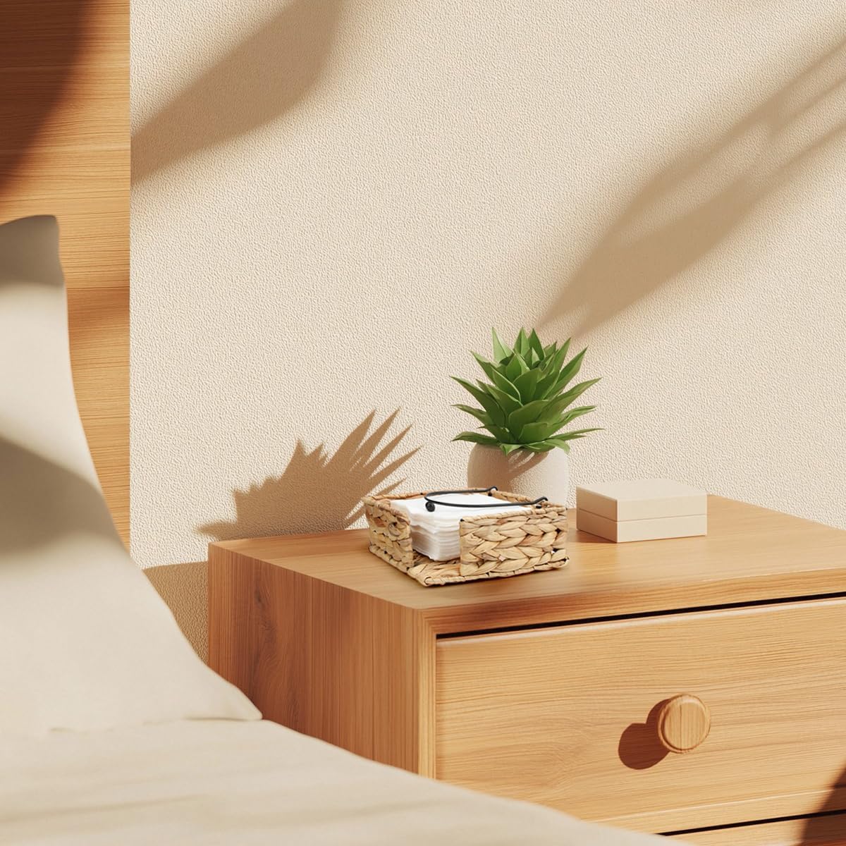 Napkin Holder for Table,Water Hyacinth Flat Napkin Holder with Weighted Arm,Wicker Napkin Baskets for Kitchen Dinner Table,Flat Napkin Dispenser for Countertop, Dining Room - Image 5