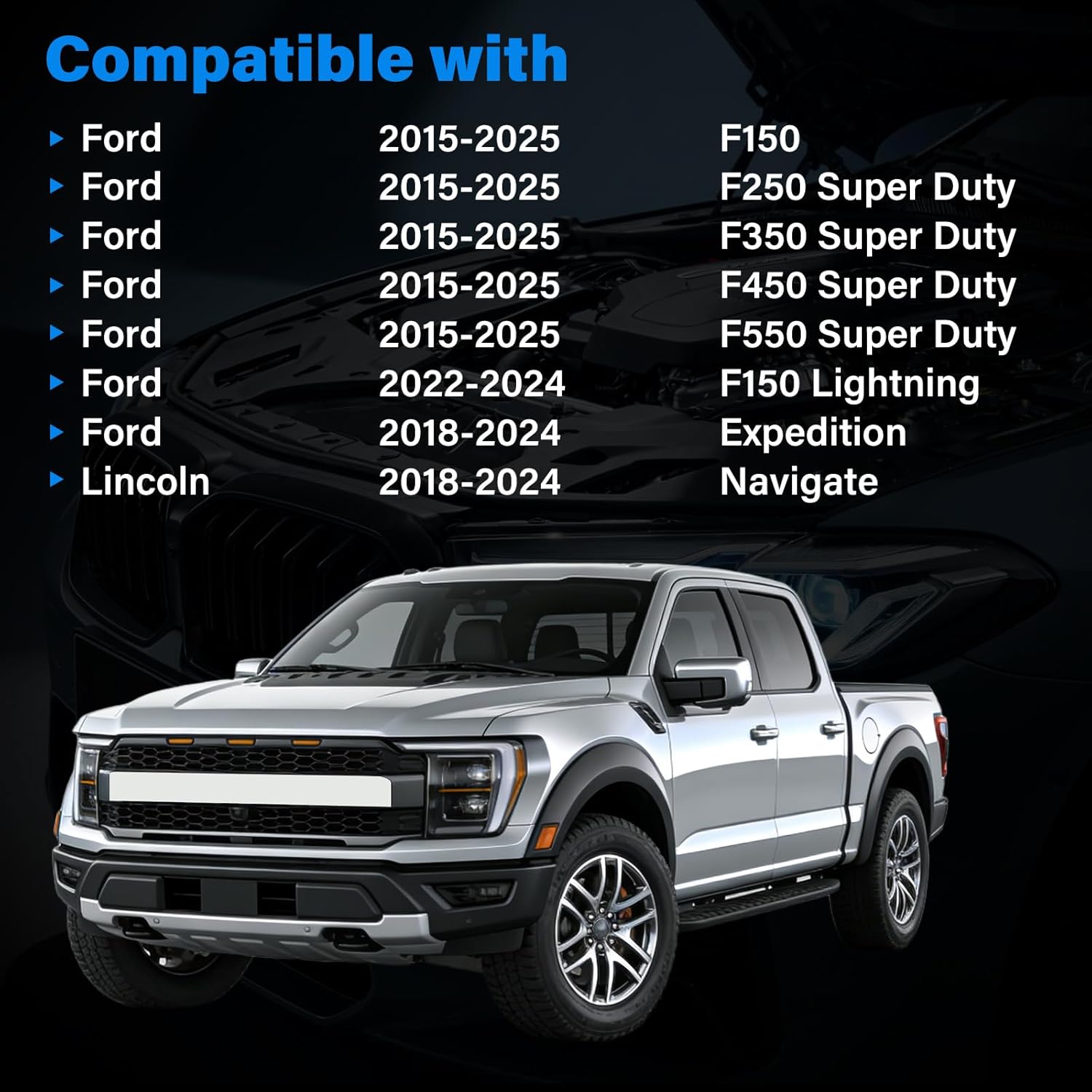 FL3Z19N619A(CF12150) Cabin Air Filter w/Activated Carbon Compatible with Ford F-150 2015-2025, F-250 Super Duty/F-350 Super Duty/F-450 Super Duty/F-550 Super Duty 2017-2025