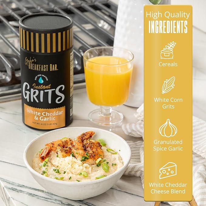 Gocha's White Cheddar & Garlic Grits Instant 16 oz - Paquete Familiar miniatura 4