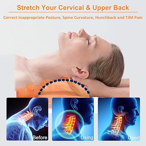 Miniatura 5 de Dispositivo de tracción cervical Equipo de estiramiento de cuello para TMJ Alivio del dolor de cuello y hombro Relajante de cuello con masaje de
