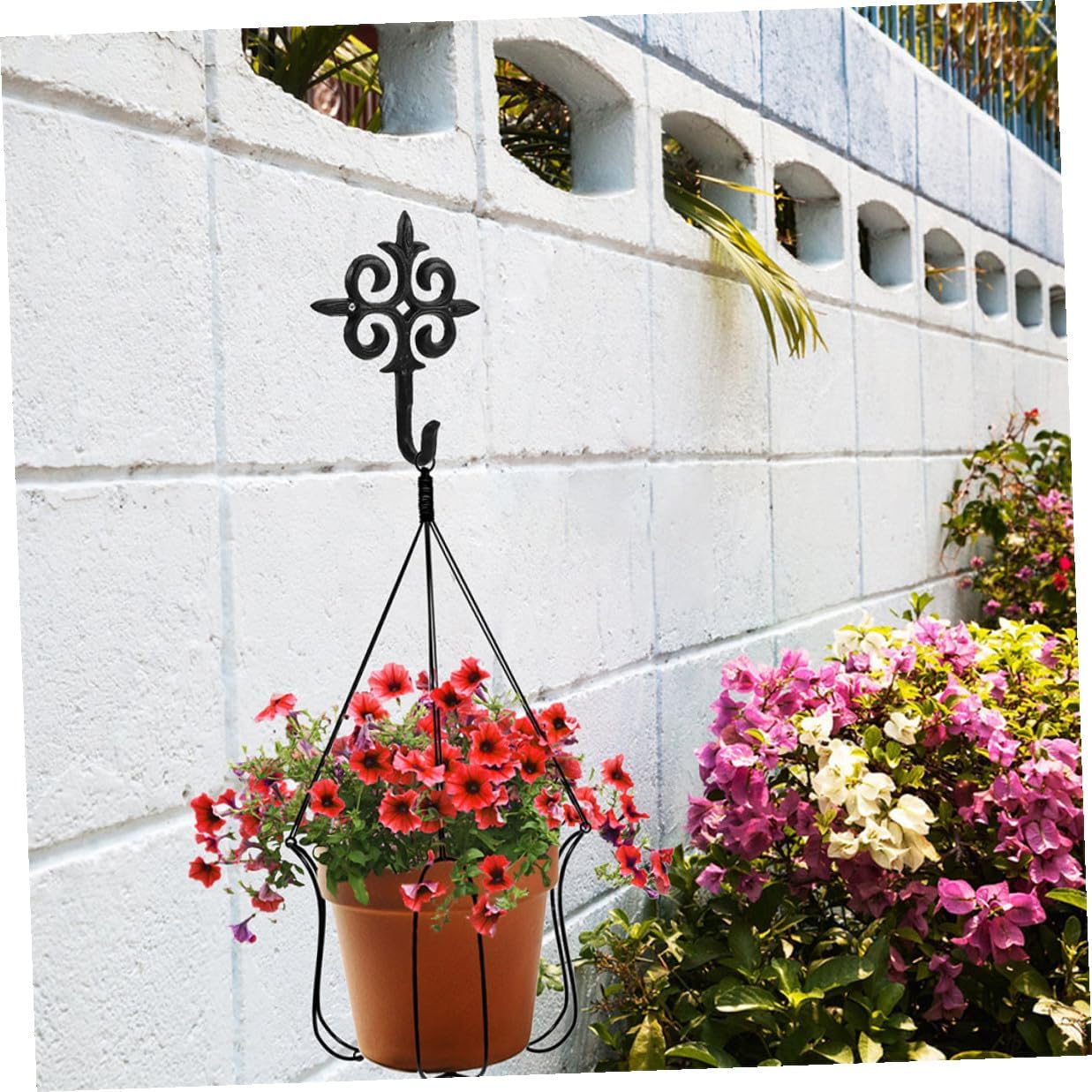 Ciieeo 3pcs Metal Garden Hooks for Hanging Planters, Flower Pot Bracket Hooks for Outdoor Balcony, Wind Chime, Bird Feeder, and Hanging Basket Support