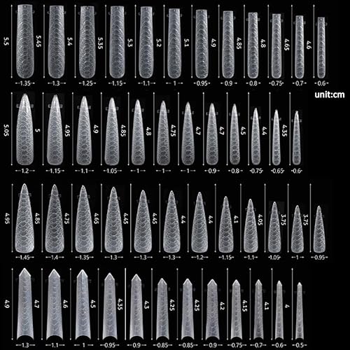 Miniatura 20 de Kit de doble forma de uñas, 480 formas dobles para poligel, formas de extensión de uñas de bailarina, ataúd de aguja y bailarina, 10 clips de uñas