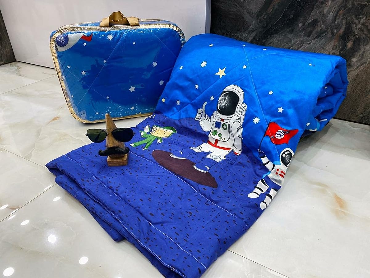 Harbell Home 150 GSM Glace Cotton Kids Single Bed 250 TC Reversible