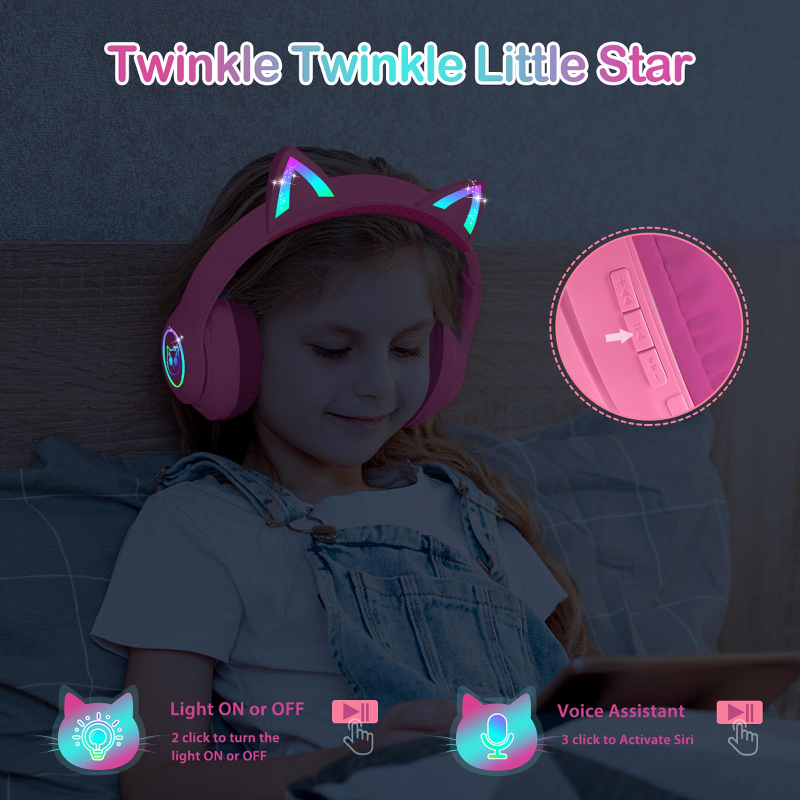 LOBKIN Kinder Bluetooth Kopfhörer – Over-Ear, 85 DB Limit, 35h Akku, Faltbar, Mit Kabel