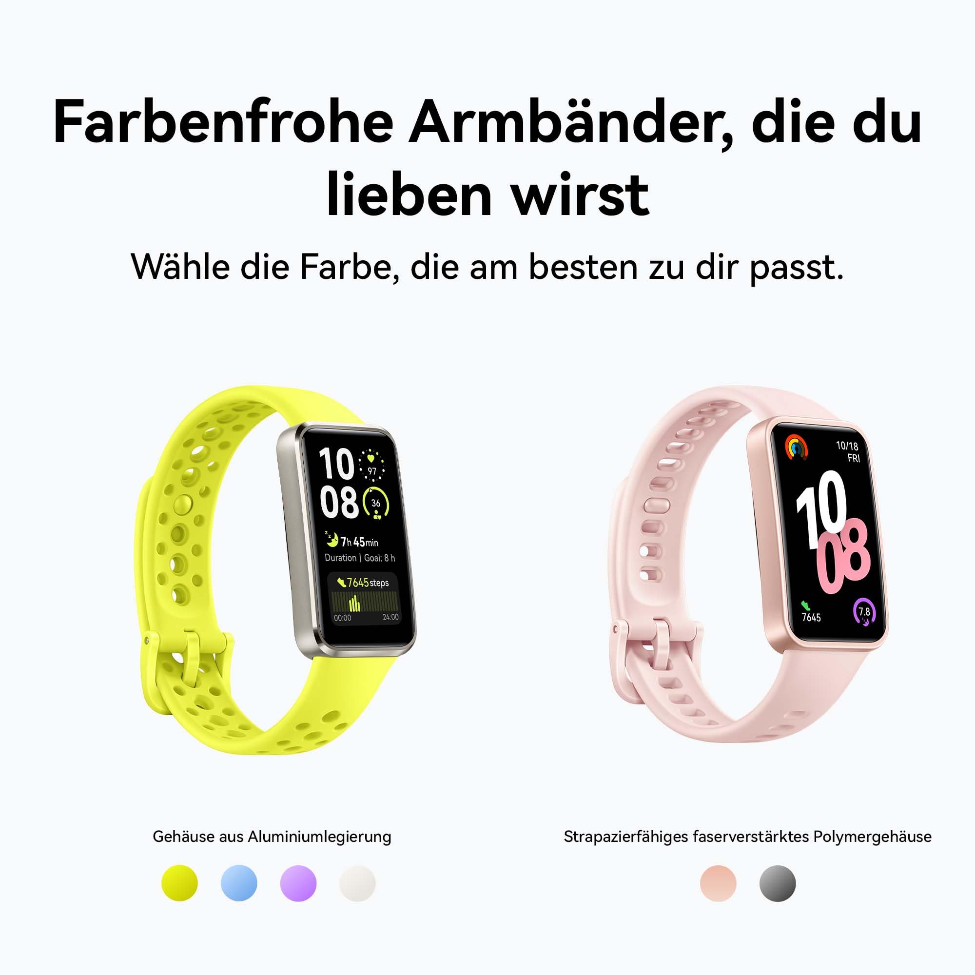 HUAWEI Band 10, Schlankes Gehäuse aus Polymermaterialien, Tragekomfortarmband, Professionelle Schlafanalyse, KI-gestütztes Fitness-Tracking, Schnelles Aufladen, Kompatibel mit Android & iOS, Schwarz