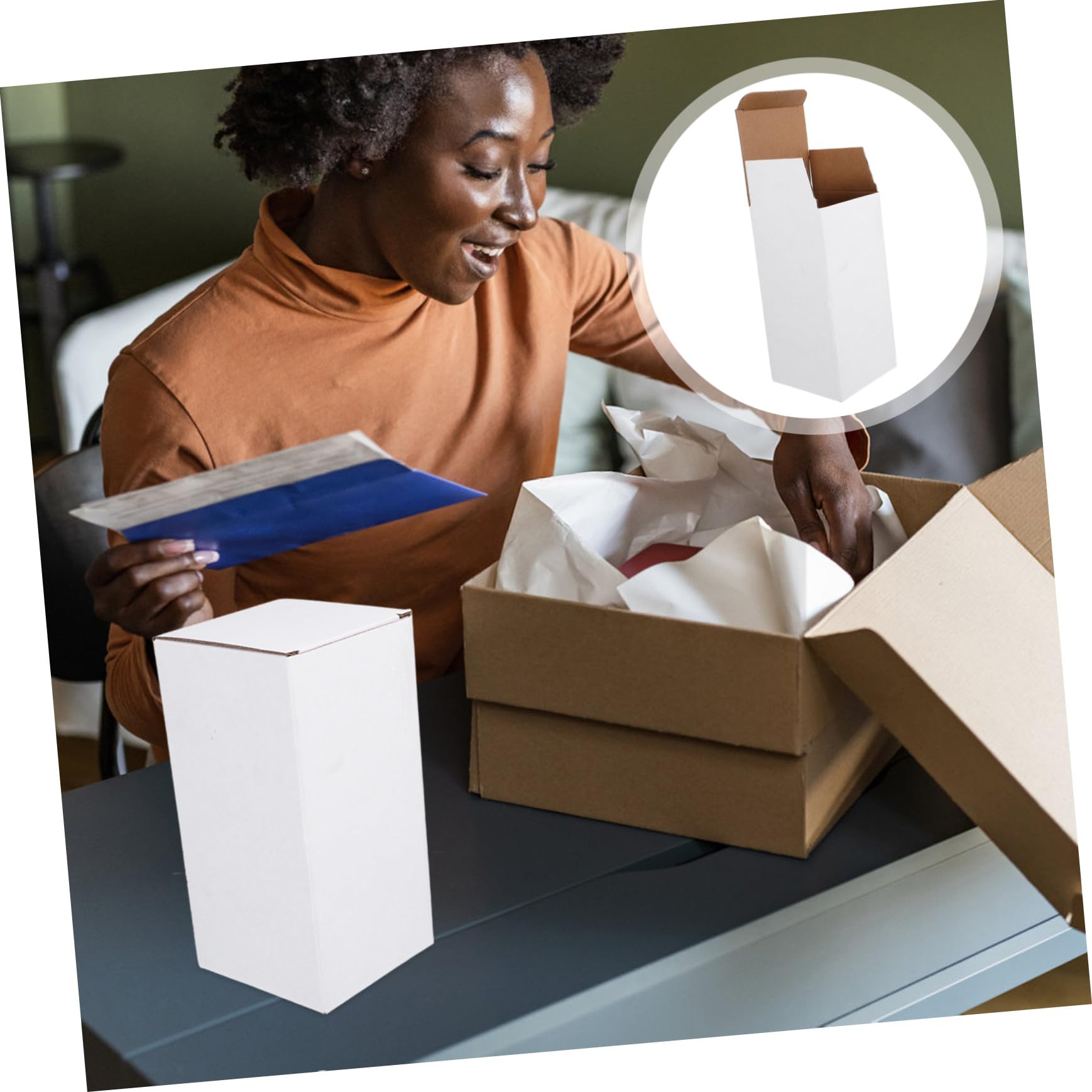 Weiße Wellpapp Versandkartons 10 Stück Papier, Mehr Stück | Unterteilt, ohne Klebeband oder Kleber Montierbar, Präzise Verarbeitung und Feine Details