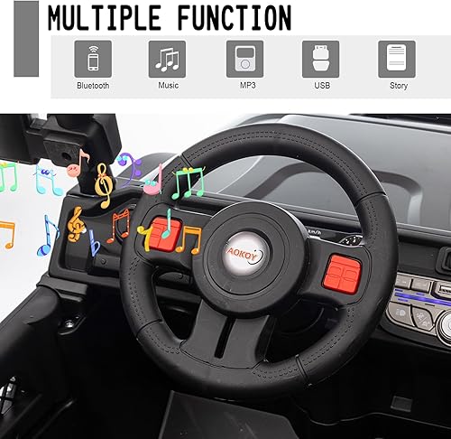 Miniatura 5 de Auto de paseo de 24 V, autos a batería para niños, camión con control remoto, automóvil eléctrico para niños con 3 velocidades, reproductor de MP3,