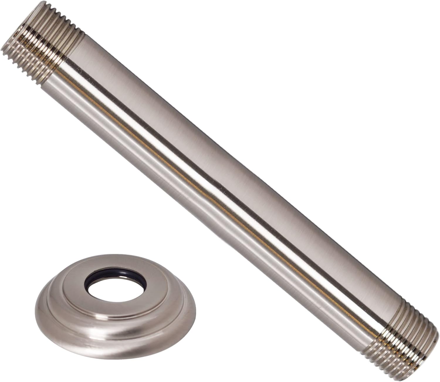 Westbrass A3606A-26 1/2" IPS x 6" Round Ceiling Mount Shower Arm with Flange, Polished Chrome