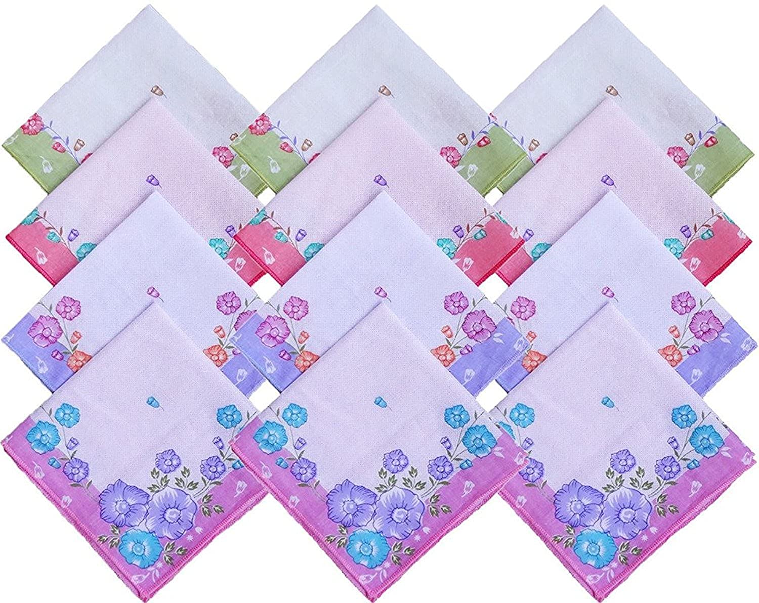 Cotton Women's Handkerchief Set – Soft and Stylish Ladies Hankies for Everyday Use - Pack of 12-image-49