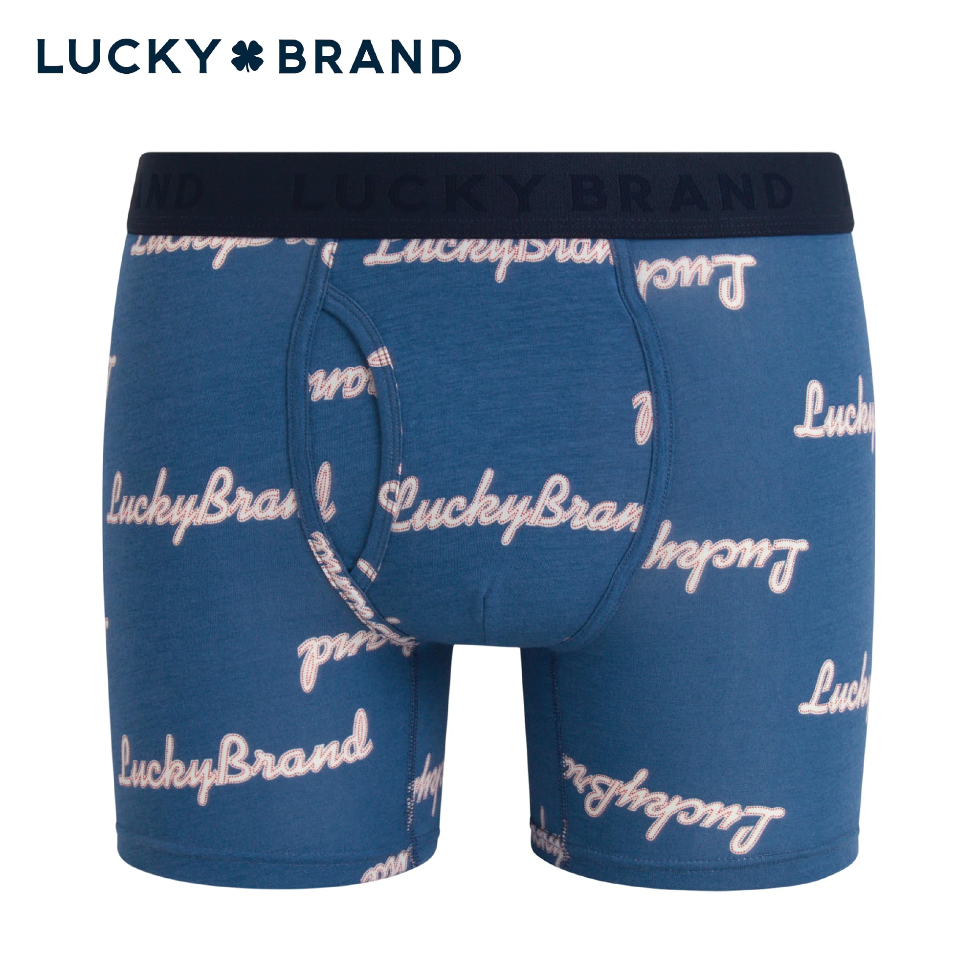 Lucky Brand - Boxer da uomo in cotone elasticizzato leggero (confezione da 3)