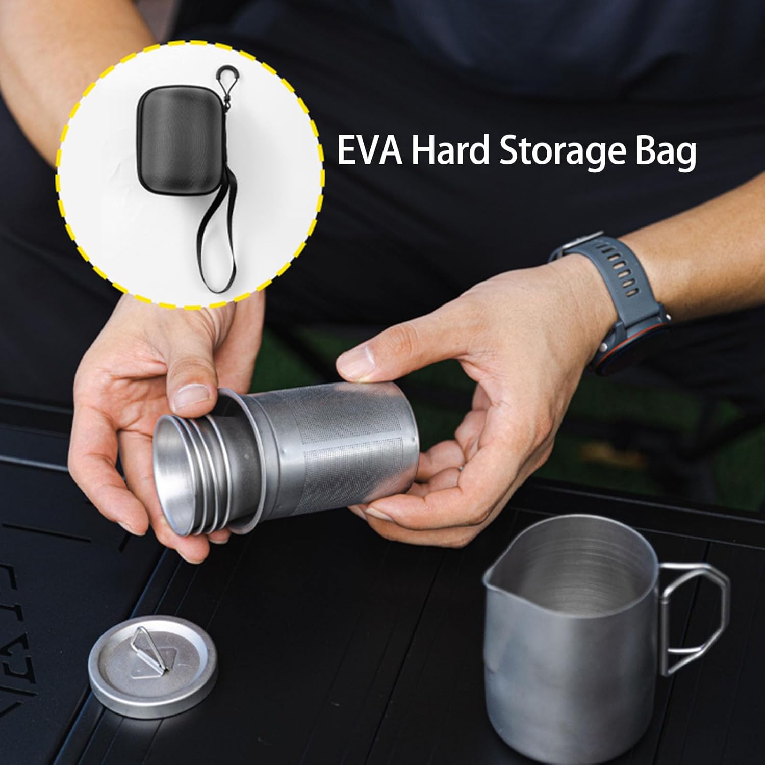 6pack Stainless Steel Camping Tea Cups: Rust-Resistant Lightweight Portable for Hiking Backpacking Travel Corrosions Camping Accessories