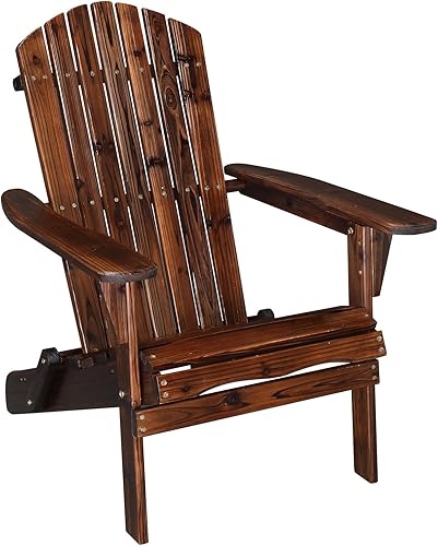 VINGLI Silla Adirondack plegable, sillas Adirondack de madera para exteriores, sillas plegables para fogata para patio, barbacoa, porche, patio,