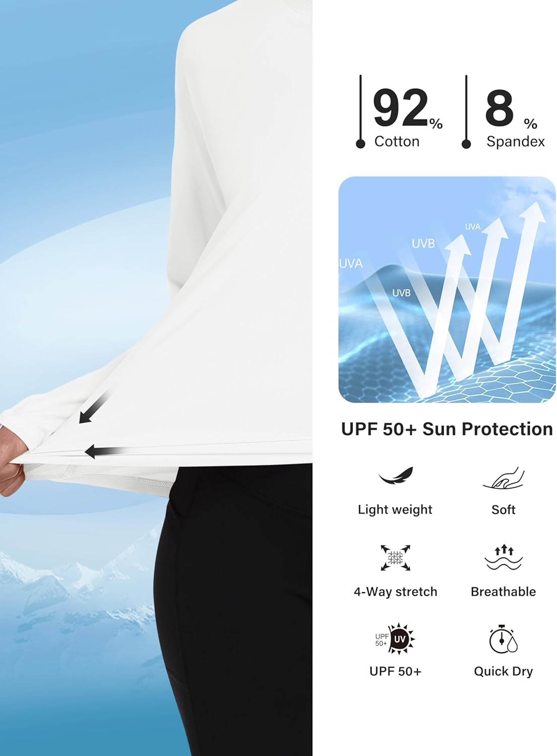 MoFiz Women's Golf Polo Shirts Long Sleeve 1/4 Zip UPF 50+ UV Sun Protection Quick Dry Workout Hiking Athletic Tops - Image 5