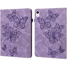 CWZ Butterfly Embossed  PU TPU  for iPad Mini 6 Purple