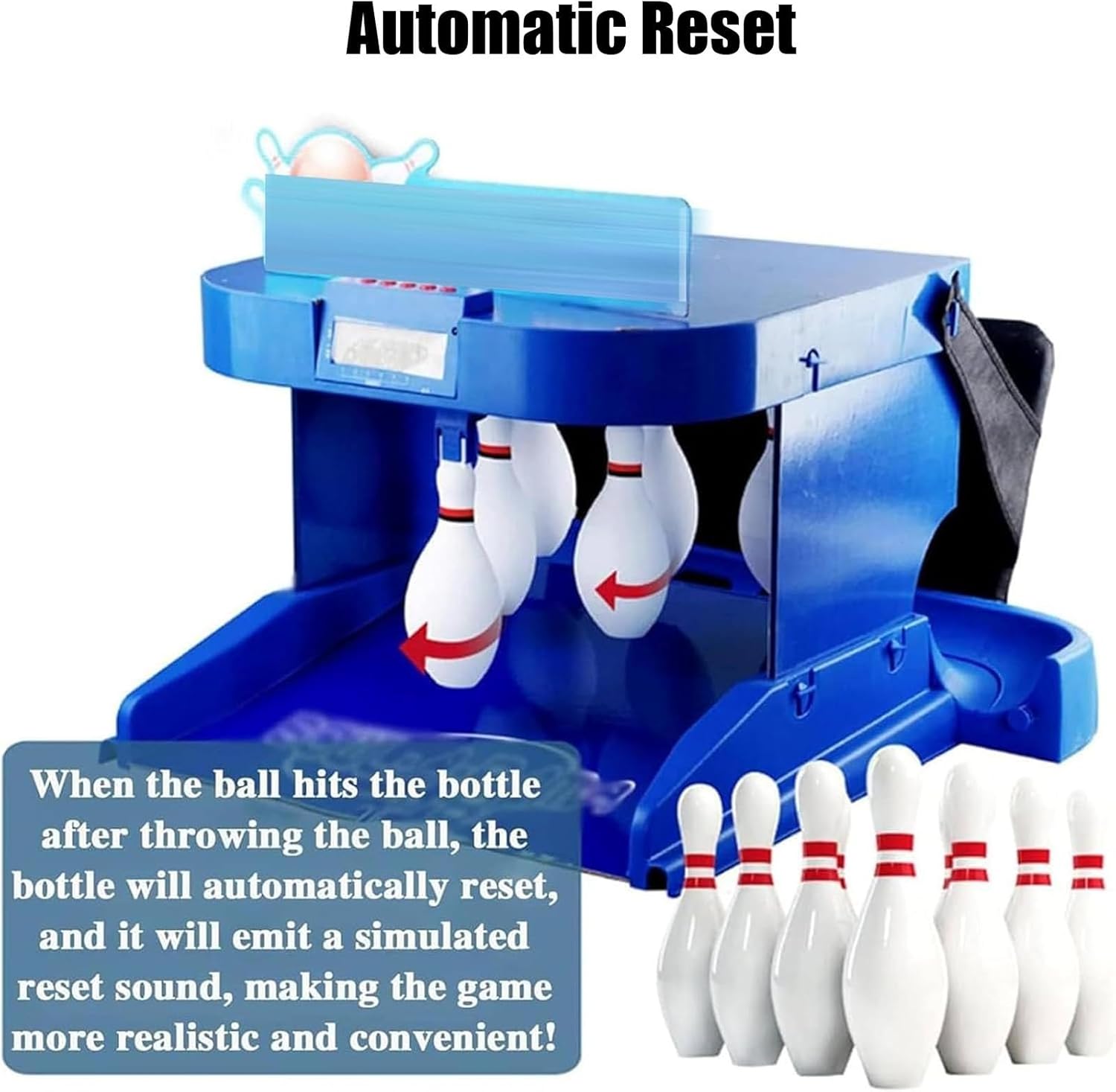 Competitive Electronic Bowling Alley, Electronic Bowling Alley Game, Travel-Friendly Bowling Set with Automatic Reset/Lighting/Simulation Sound Effect/LED Scoreboard.(3.5m)