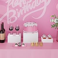 Vista 3 de Buffet Risers, Dessert Table Display Set, 3PCS 6"x7"x8" Acrylic Risers for Display Nesting Risers with Hollow Bottoms, Display Stands for Party