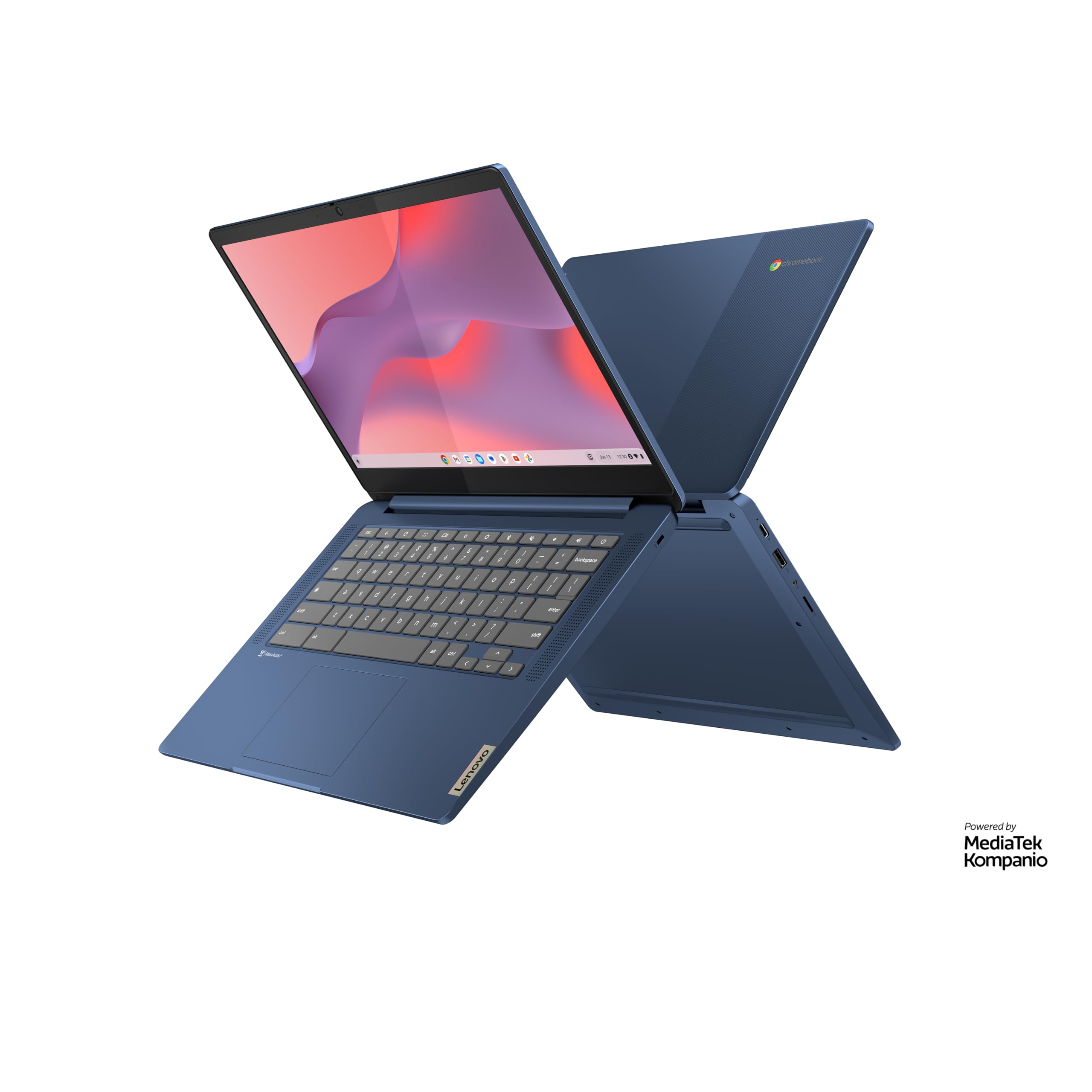 Lenovo IdeaPad Slim 3 Chromebook 14M868 - Ordinateur Portable 14'' FHD (MediaTek Kompanio 520, RAM 4Go, SSD 64Go, Arm Mali-G52 2EE MC2 GPU, Chrome OS) Clavier AZERTY Français - Bleu