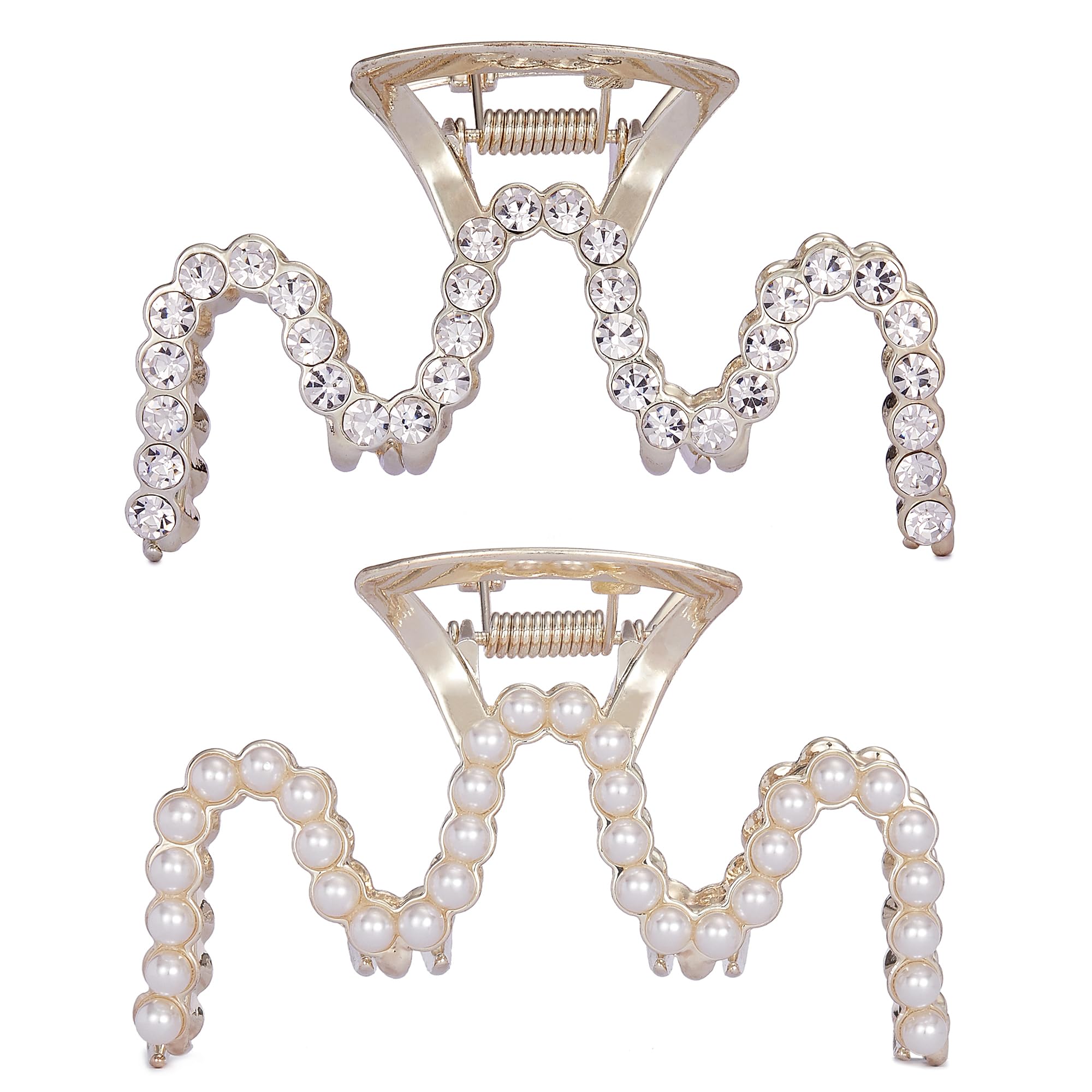 3pc Hair Claw Clips Crystal Rhinestone Metal Thick Hair Accessories Amazon.com : Noverlife 3PCS Rhinestone Hair Claw Clips for  main image 4