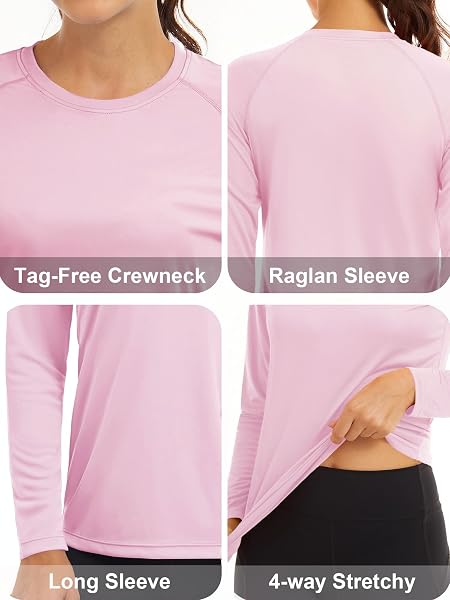 MAGCOMSEN Women's Long Sleeve Shirts UPF 50+ Sun Protection Shirts for Hiking Fishing Workout Rash Guard - 4