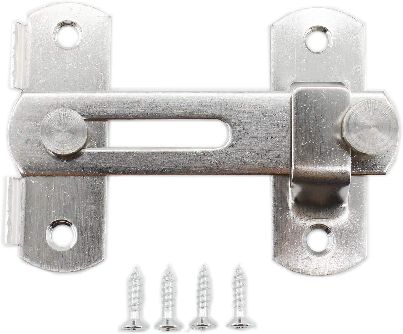 Stainless Steel Flip Latch Gate Latches Barn Door Latch Sliding Door Latch Safety Door Bolt Latch Lock for Pet Door Barn Door French Door (White)