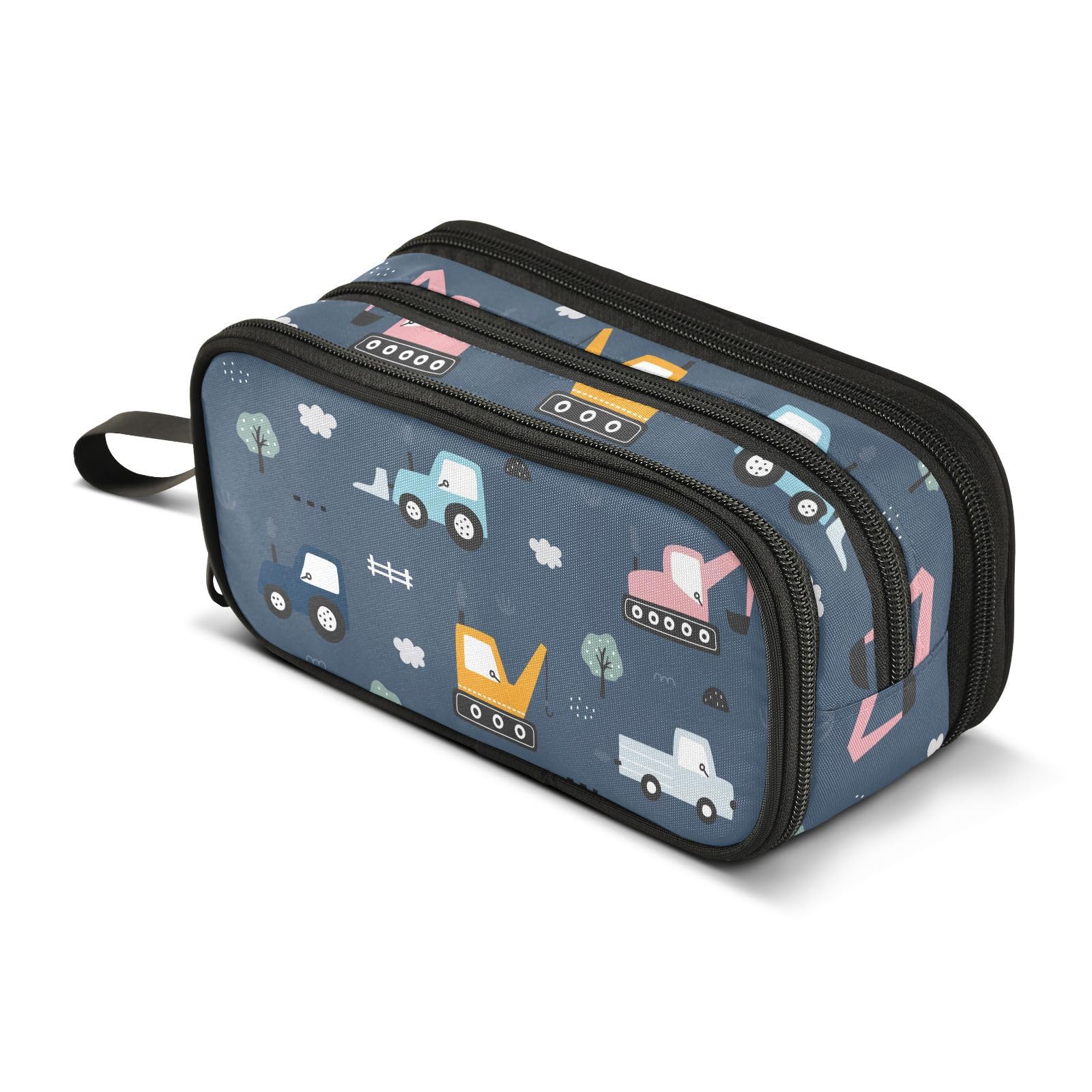 Mnsruu Truck Machinery Car Pencil Case Boys Girls Pen Bag Large Capacity School Office Stationery Organizer Pencil Pouch Holder Zipper Kids Teens Adults